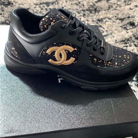 chanel trainers|chanel trainers women black.